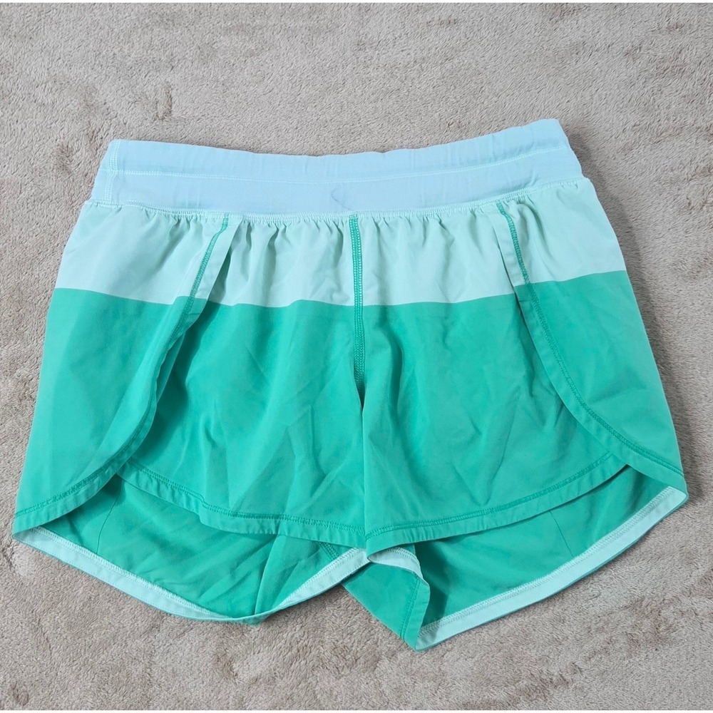 Lululemon Breeze By Running Shorts 4" Women Size 4 Green Gym Workout